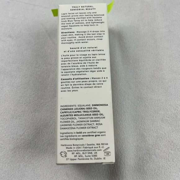 NIB herbivore Lapis Blue tansy + squalane balancing Face oil 50ML - Picture 4 of 6
